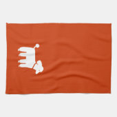 Witte pool op  kleur theedoek (Horizontaal)