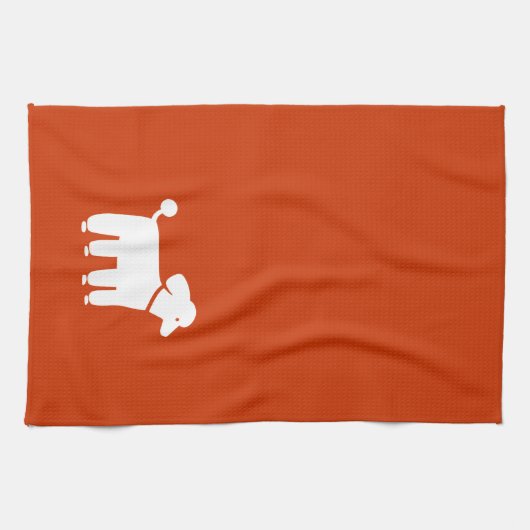 Witte pool op  kleur theedoek (Horizontaal)