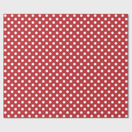 Witte pooldot op donkere rode middelgrote ruimte cadeaupapier (Vlak)