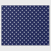Witte pooldot op marineblauw grote ruimte cadeaupapier (Vlak)
