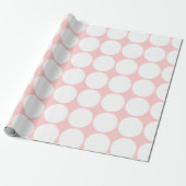 Witte pooldots op Baby Girl Pink Cadeaupapier (Uitgerold)
