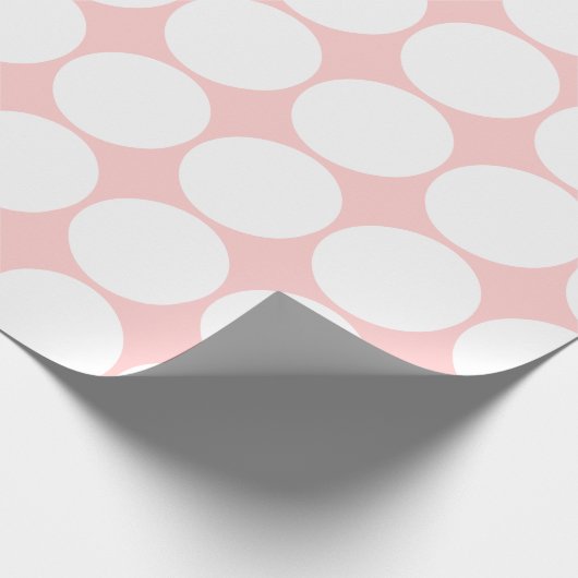 Witte pooldots op Baby Girl Pink Cadeaupapier (Hoek)