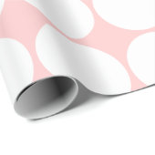 Witte pooldots op Baby Girl Pink Cadeaupapier (Rol Hoek)