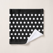 Witte pooldots op Black Bath Towel Set Bad Handdoek (Wasdoekje)