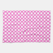 Witte pooldots op roze keukenhanddoeken (Horizontaal)