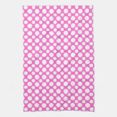 Witte pooldots op roze keukenhanddoeken (Verticaal)