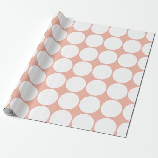 Witte pooldots op strand cadeaupapier (Uitgerold)