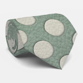 Witte poolpunten op bladleder afdrukken stropdas (Opgerold)