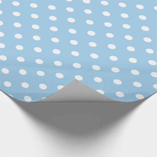 Witte poolpunten op Cottage Blue Cadeaupapier (Hoek)