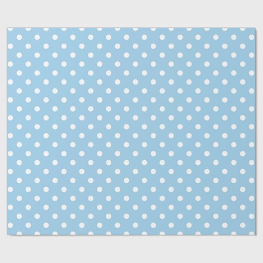Witte poolpunten op Cottage Blue Cadeaupapier (Vlak)