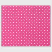 Witte poolpunten op Fuchsia-kleur Cadeaupapier (Vlak)