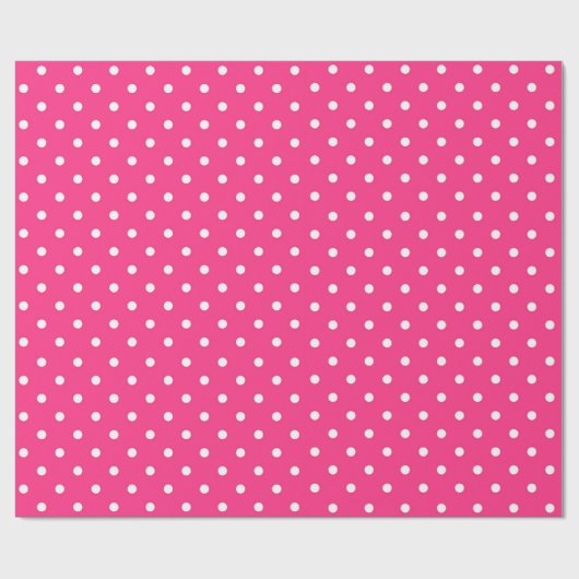 Witte poolpunten op Fuchsia-kleur Cadeaupapier (Vlak)