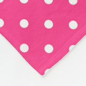 Witte poolpunten op Fuchsia-kleur Fleece Deken (Hoek)