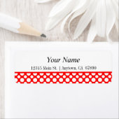 Witte poolpunten op het label Rode retour-adres (Insitu)