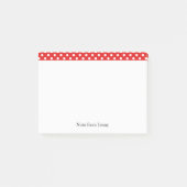 Witte poolpunten op rode aangepaste tekst post-it® notes (Voorkant)