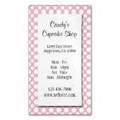 Witte poolpunten op roze aangepaste Visitekaartje Magnetisch Visitekaartje (Voorkant Verticaal)