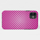 Witte poolpunten op roze achtergrond Case-Mate iPhone case (Achterkant (horizontaal))