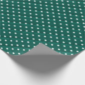 witte poolpunts op groen cadeaupapier (Hoek)