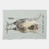 Witte Poolse Rooster ©TRFORSMAN Theedoek (Horizontaal)