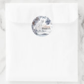 Witte poolsneeuw vos bos winter dennenboom ronde sticker (Tas)