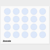 Witte poolstippen op babyblauw ronde sticker (Vel)