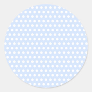 Witte poolstippen op babyblauw ronde sticker