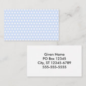 Witte poolstippen op babyblauw visitekaartje (Voorkant / Achterkant)