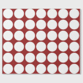 Witte poolstippen op rood cadeaupapier (Vlak)