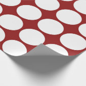 Witte poolstippen op rood cadeaupapier (Hoek)