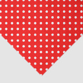 Witte poolstippen op rood tissuepapier (Detail)