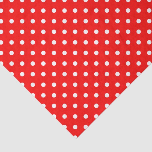 Witte poolstippen op rood tissuepapier (Detail)