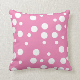 Witte poolstippen op roze omkeerbare Kussens