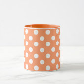 Witte poolstippen op Tangerine-Sinaasappel Mok (Midden)