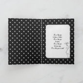 witte poolvlekken op zwart bedankkaart (Binnen)