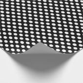 witte poolvlekken op zwart cadeaupapier (Hoek)