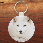 Witte poolvos in de sneeuw sleutelhanger (Voorkant)