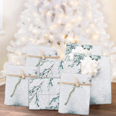 Witte poolvos in een blauwige wintersneeuw Storm Inpakpapier Vel