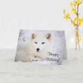 Witte poolvos kaart (Gele Bloem)