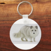 Witte poolvos mengt zich in sneeuw sleutelhanger (Voorkant)