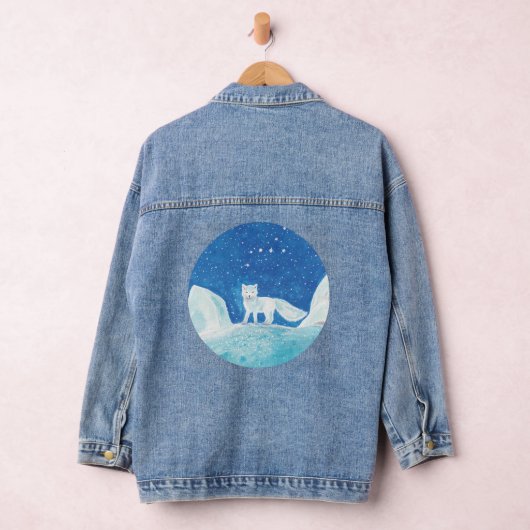 Witte poolvos (Vulpes lagopus) Illustratie Denim Jacket (Hangar)