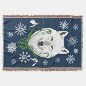 Witte Poolwolf Sneeuwklokje Bloemen Deken (Voorkant)