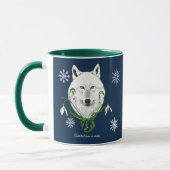 Witte Poolwolf Sneeuwklokje Bloemen Mok (Links)