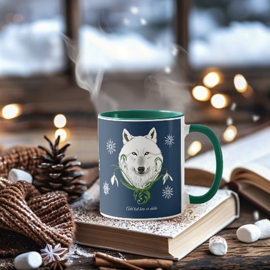 Witte Poolwolf Sneeuwklokje Bloemen Mok