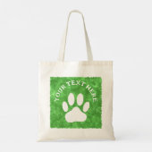 Witte Poot Print Aangepaste Tekst Groene Waterverf Tote Bag (Achterkant)