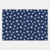 Witte Poot Prints Patroon op Rood Groen Blauw Inpakpapier Vel (Voorkant 3)