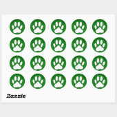 Witte Pootafdruk Bewerkbare Tekst Ronde Sticker (Vel)