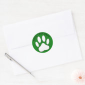 Witte Pootafdruk Bewerkbare Tekst Ronde Sticker (Envelop)