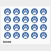 Witte Pootafdruk Bewerkbare Tekst Ronde Sticker (Vel)