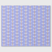 Witte pootafdruk op blauwe inpakpapier (Vlak)