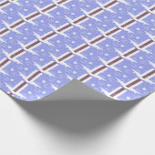 Witte pootafdruk op blauwe inpakpapier (Hoek)
